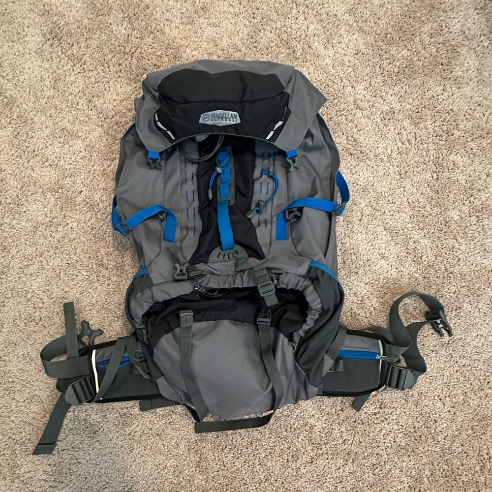 Magellan Outdoors Gray and Blue Backpack